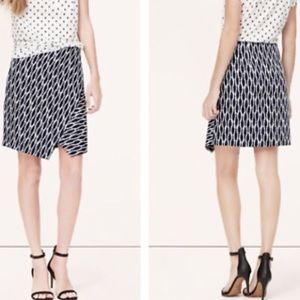 LOFT Ikat Faux Wrap Pencil Skirt Asymmetrical